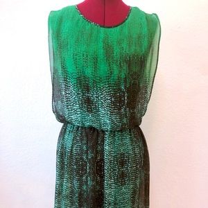 5/48 Emerald green snake print dress.